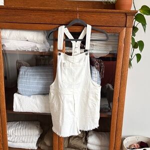 Aerie Cream Denim Overalls